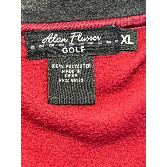 NWT Men XL Alan Flusser Golf Red Maroon Sleeveless Zip Up Vest Outerwear Pockets - Picture 3 of 11